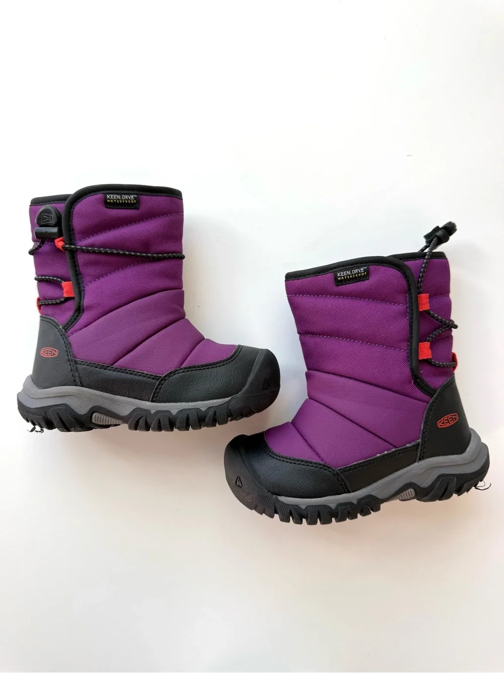 Keen Snow Boots Girls Purple Puffrider Waterproof Winter Boots Sz 8 Little Kid